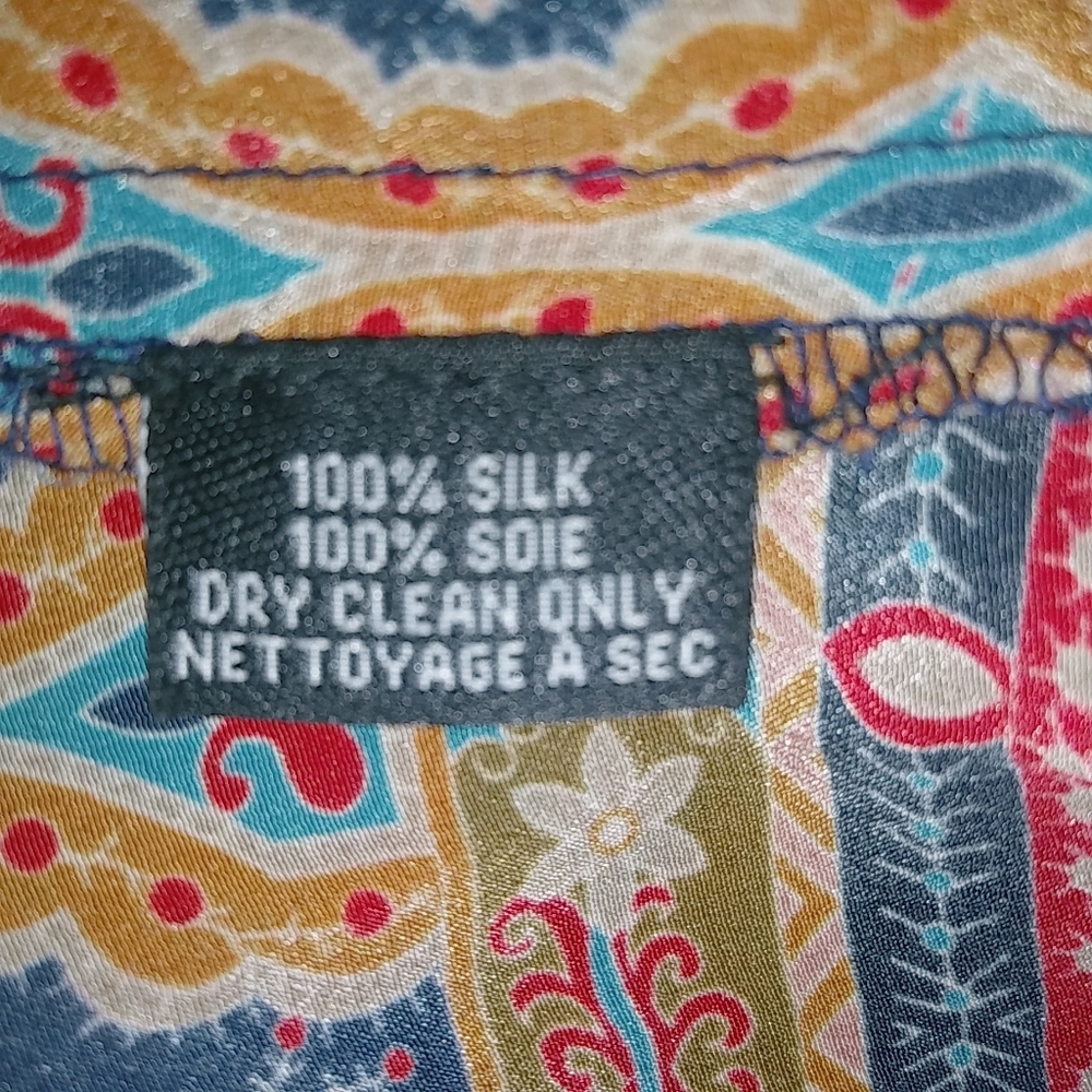 Tolani NOVA L Silk Boho Paisley Rich Colors Caftan Dress in Turquoise n Red - Picture 9 of 11